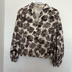 VTG Giambattista Valli Women's Top Size
46/L Floral Button Up Blouse